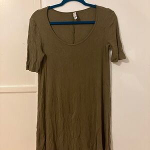 Vintage American Apparel Olive Green Women's Dress